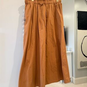 Women's Camel A-Line Drawstring Skirt